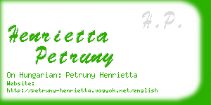 henrietta petruny business card
